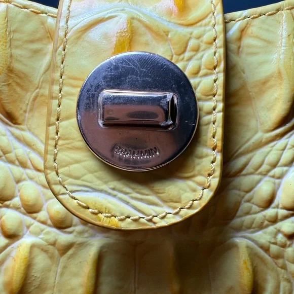 Brahmin Yellow Croc-Embossed Crossbody with Turn-Lock - Picture 6 of 7